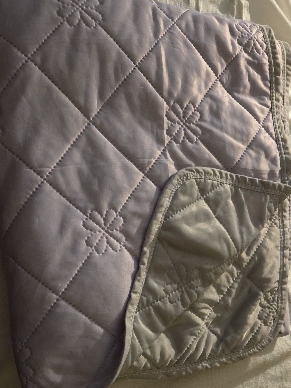 Lavender Quilted Cooling Blanket - Lightweight Floral Stitching